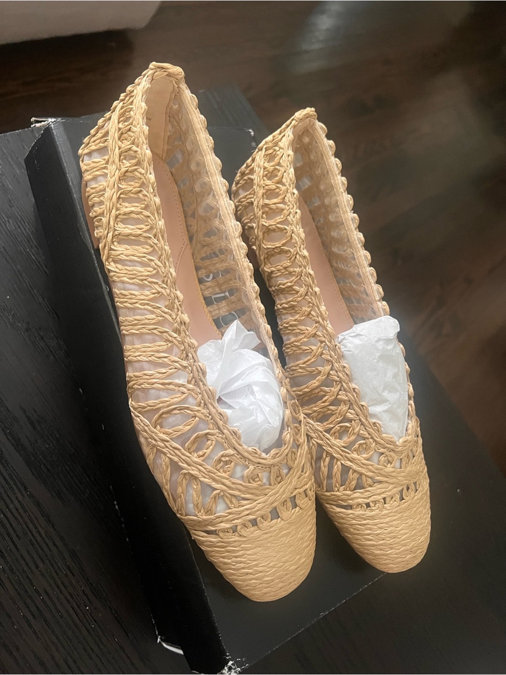 Talbots Woven Raffia Flats - Beige